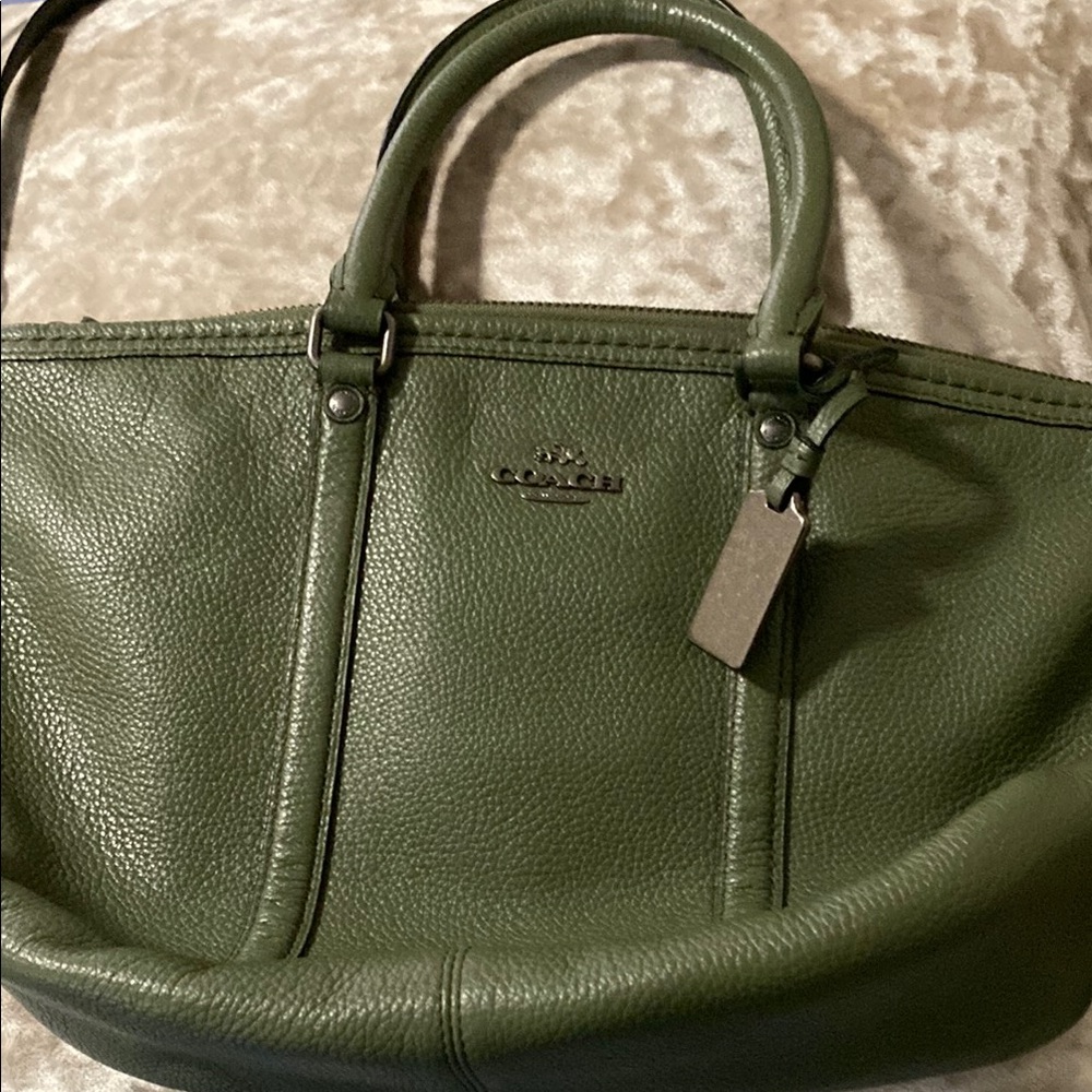 Coach Green Leather Tote Bag circa 2000 excellent condition